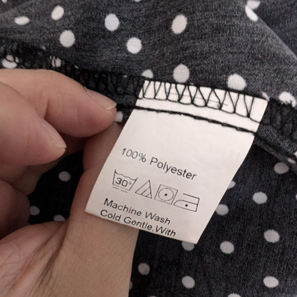 EUC Shein women's polka dot slit midi A-line skirt, black, S (EU 36/US 4) - Picture 7 of 10